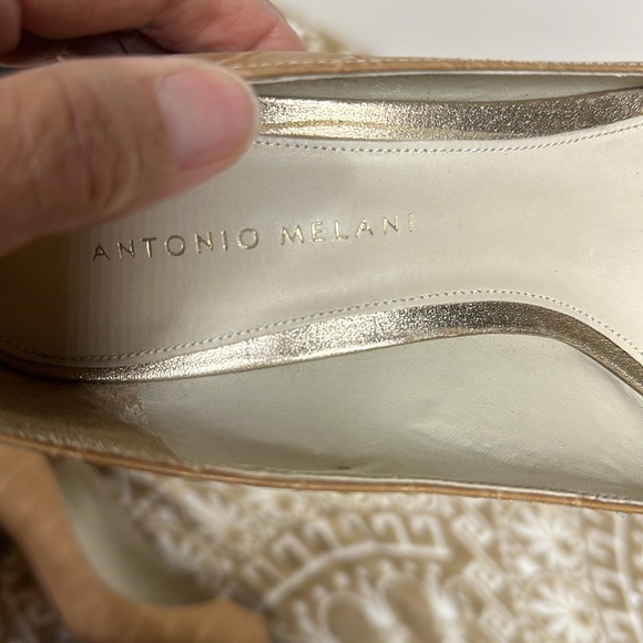 Antonio Melani Open Toe leather Heels Sz9M - Picture 6 of 7